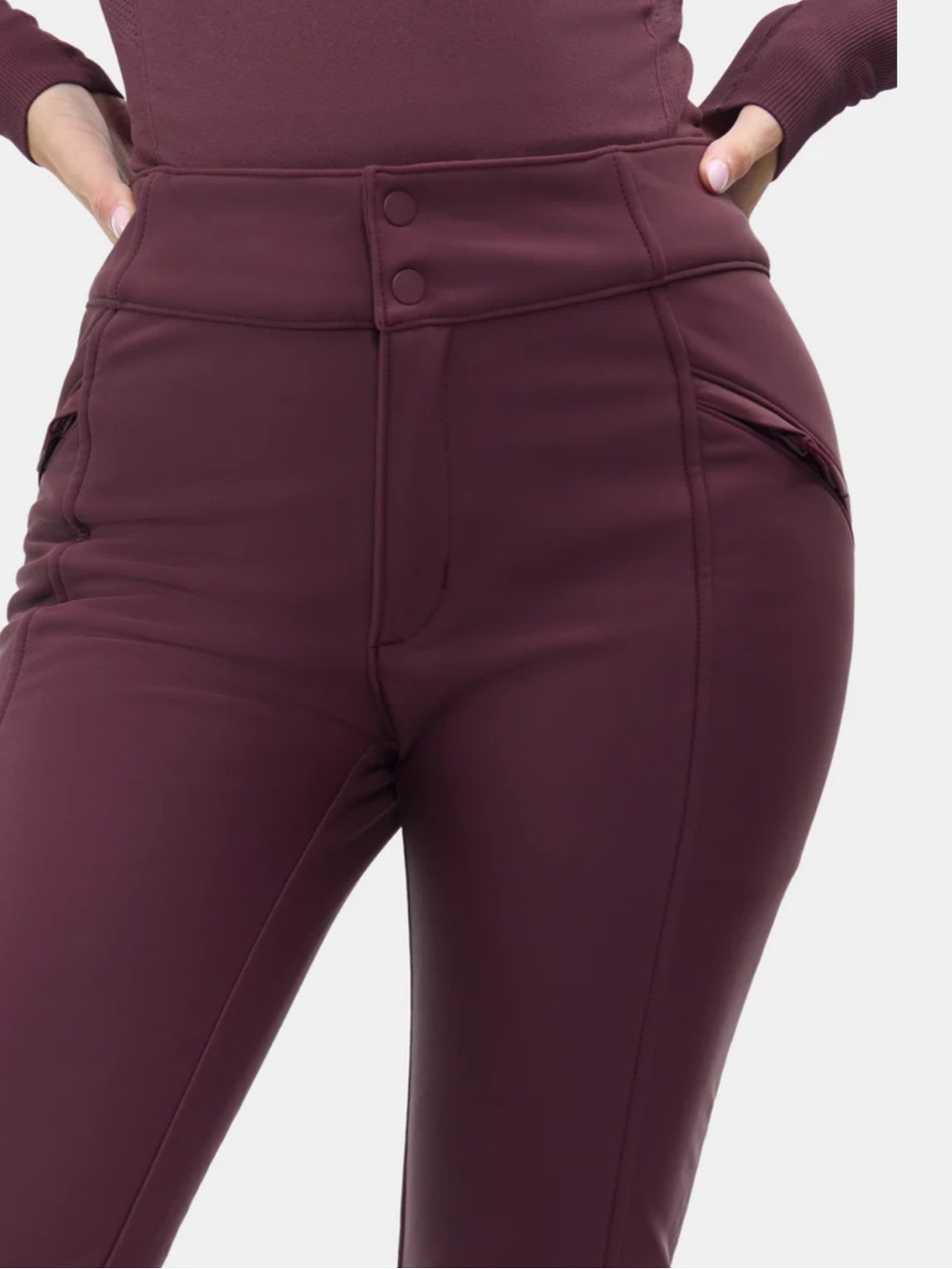 NWT HALFDAYS EMMA soft shell Burgundy Ski Pants S - glazed cherry color - Picture 3 of 12